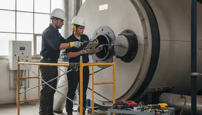 Boiler repair technician servicing a Palm Springs, CA home for On Call Plumbers