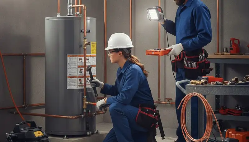 Palm Springs, CA plumber repairing a residential plumbing fixture for same-day service