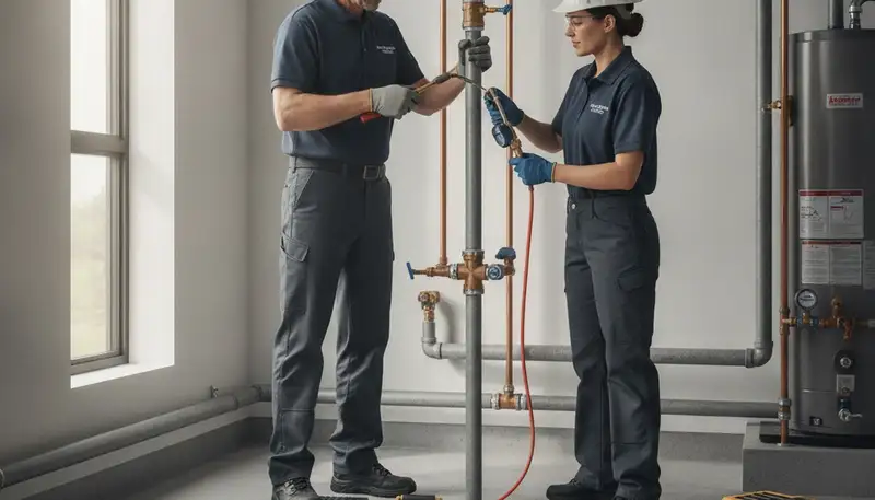 Palm Springs, CA plumber repairing a home plumbing fixture for same-day service