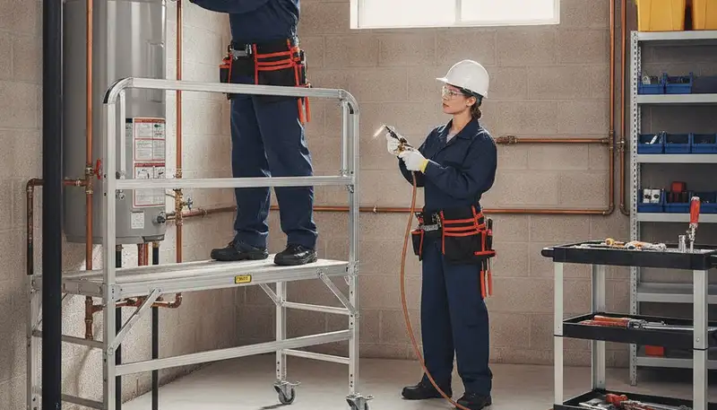 Palm Springs, CA plumber repairing a home plumbing issue for reliable same-day service