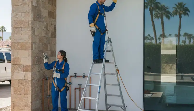 Palm Springs, CA plumbing repair team servicing residential and commercial pipes