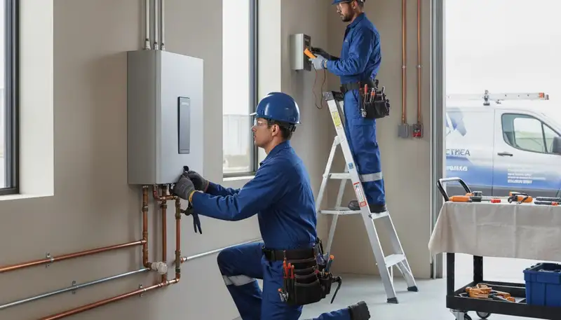 Tankless water heater installation by Palm Springs, CA plumbing repair experts