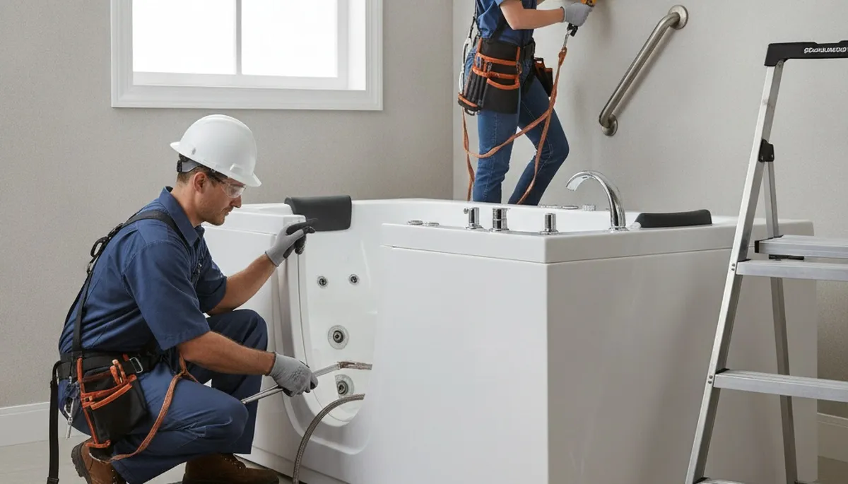 Walk in tub installation by Palm Springs, CA plumbers for safer, accessible home bathing