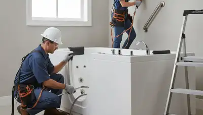 Walk in tub installation by Palm Springs, CA plumbers for safer, accessible home bathing