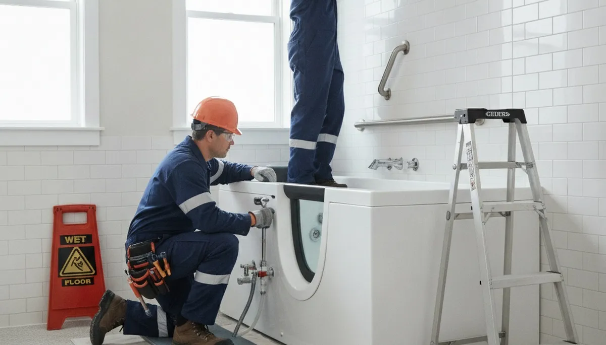 Walk-in tub installation by On Call Plumbers for Palm Springs, CA homes