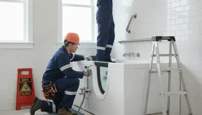 Walk-in tub installation by On Call Plumbers for Palm Springs, CA homes